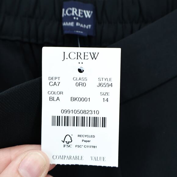 NWT J. Crew Factory Jamie Pull On Pant With Elastic Waist In Black Size 14 - Picture 11 of 11